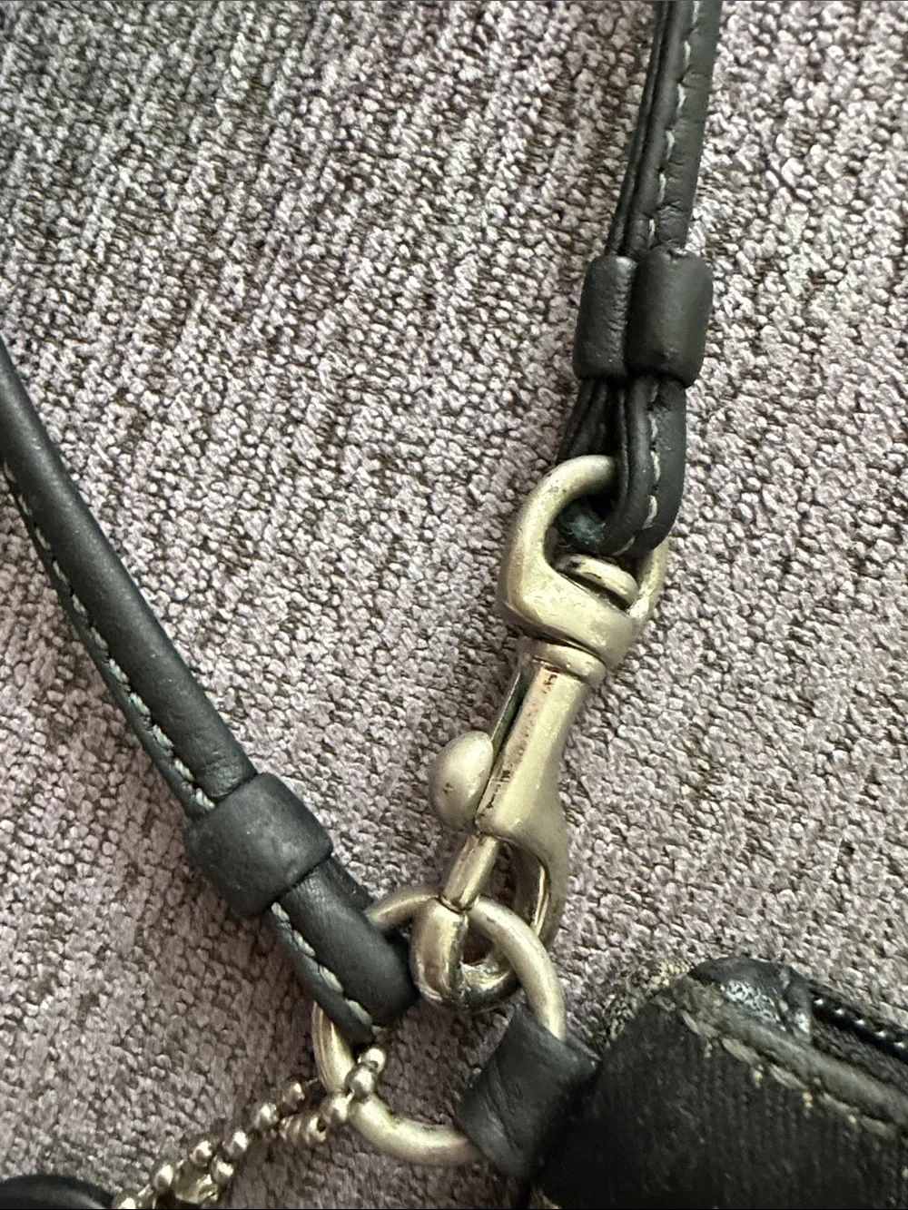 Coach Black and Taupe Signature Canvas Wristlet